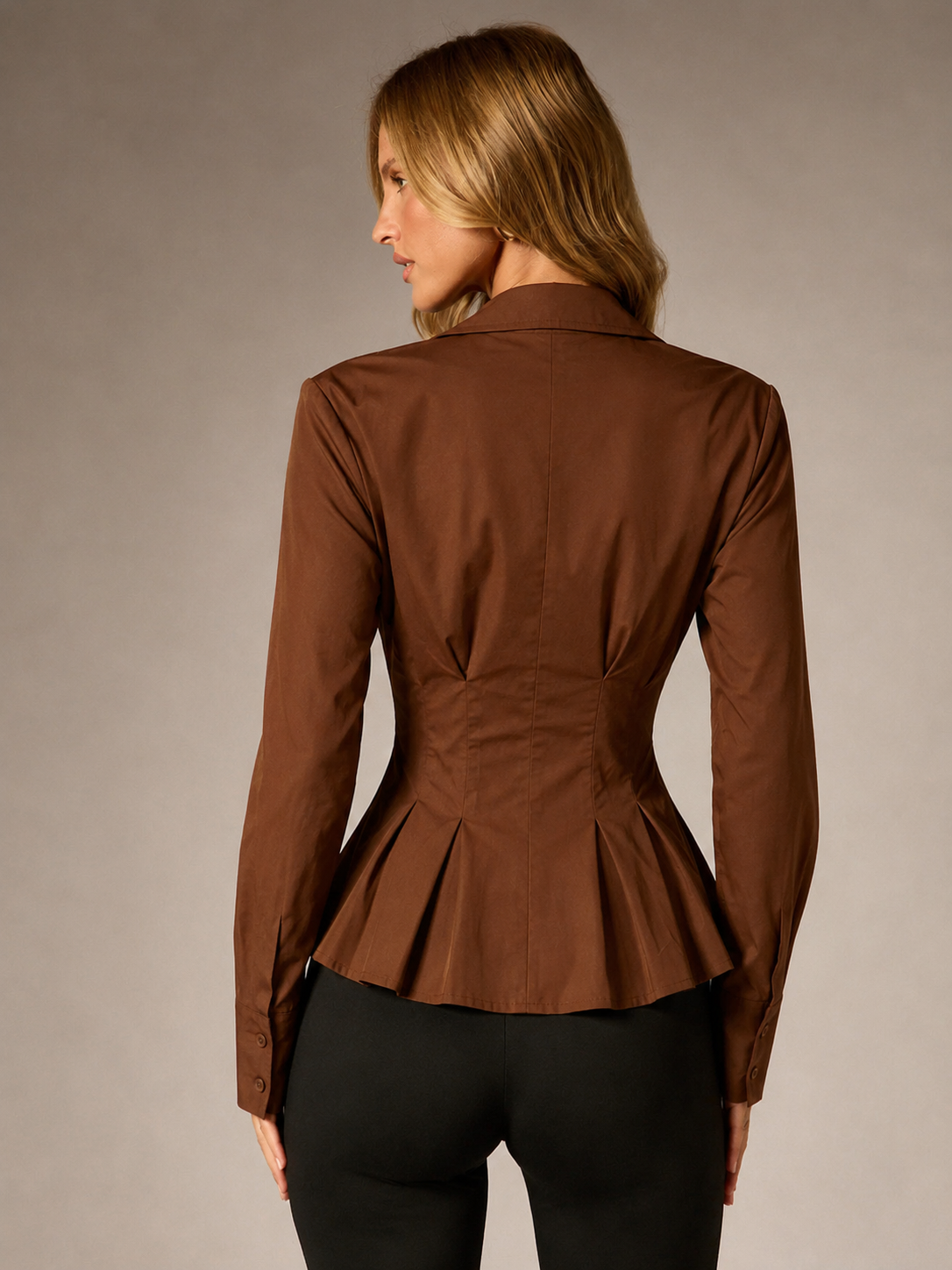 Cocoa Sculpt Pleated Shirt