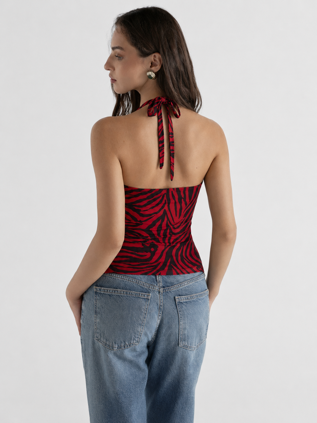 Freaky Nikki Red Zebra Halter Top