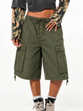 Utility Mode Olive Cargo Bermuda Shorts