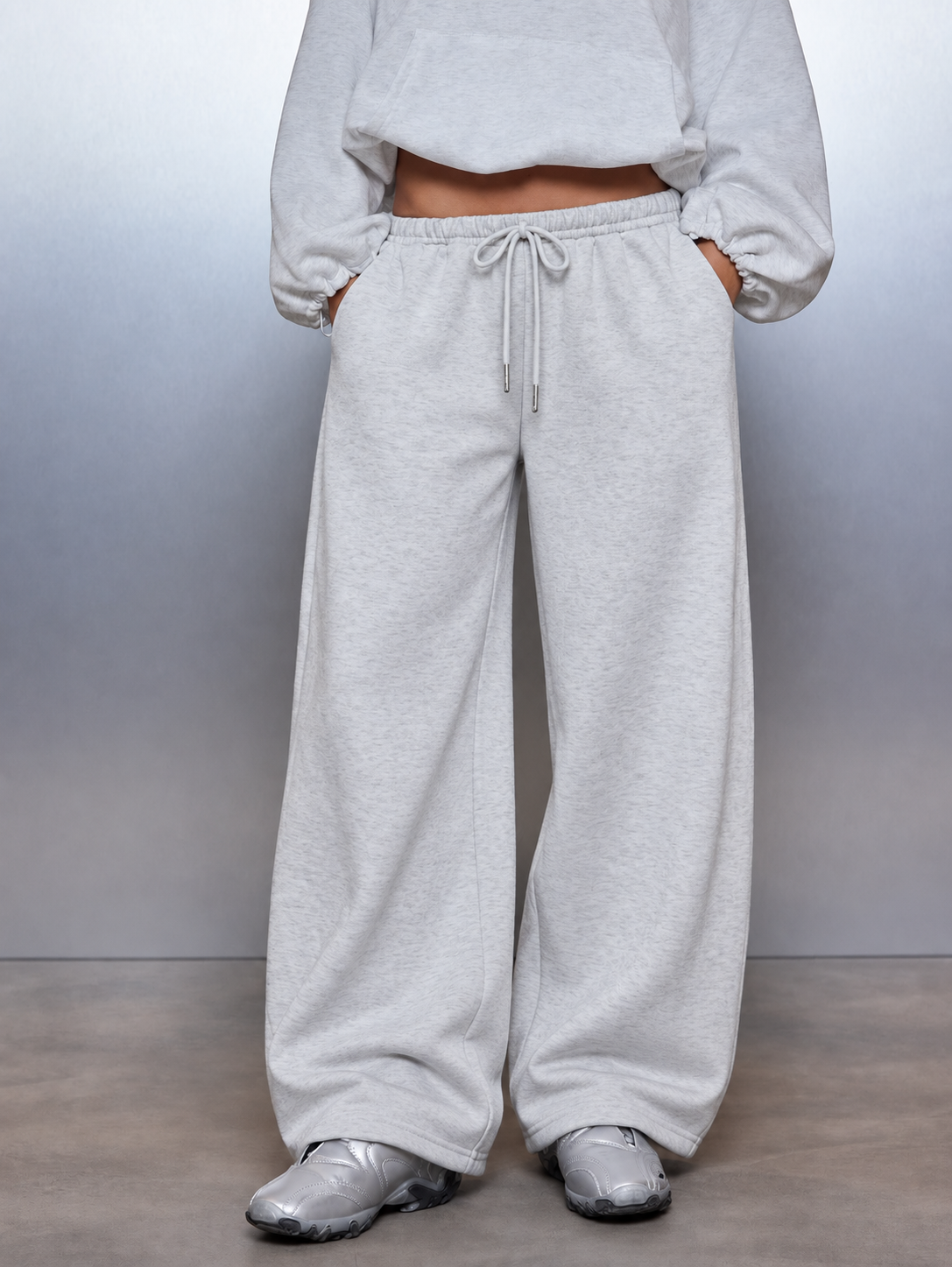 Cloud Mode Grey Wide Leg Joggers