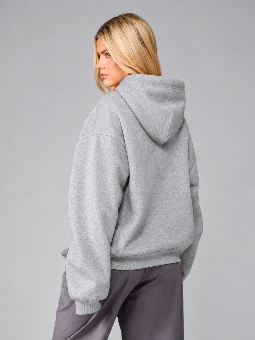 Cloud Nine Oversized Zip Up Hoodie Grey