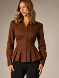 Cocoa Sculpt Pleated Shirt