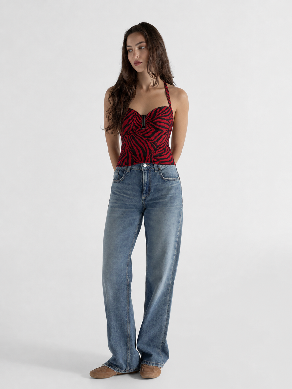Freaky Nikki Red Zebra Halter Top