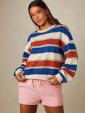 Varsity Girl Oversized Striped Sweatshirt
