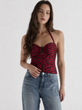 Freaky Nikki Red Zebra Halter Top