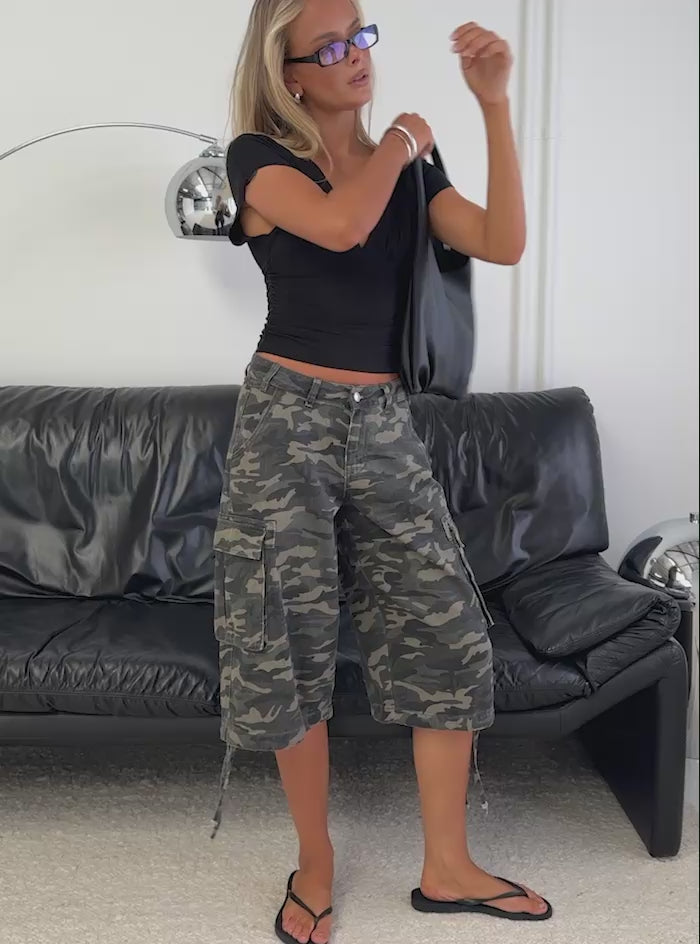 Off Duty Camo Cargo Bermuda Shorts