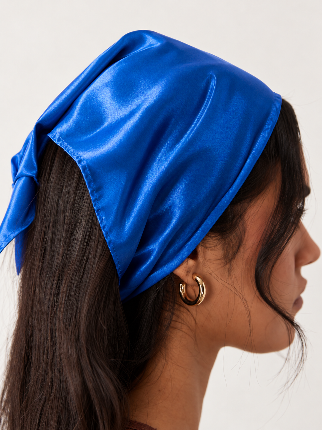 Royal Blue Satin Hair Bandana
